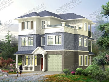 三層帶車庫新農(nóng)村房屋設(shè)計圖紙及效果圖_別墅設(shè)計圖紙_農(nóng)村房屋設(shè)計圖