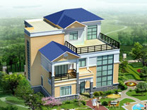 三層帶露臺別墅全套施工圖及效果圖_別墅設(shè)計(jì)圖紙,農(nóng)村房屋設(shè)計(jì)圖