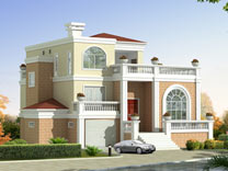 帶車庫及露臺(tái)錯(cuò)層別墅設(shè)計(jì)全套圖紙及效果圖_別墅設(shè)計(jì)圖紙,農(nóng)村房屋設(shè)計(jì)圖