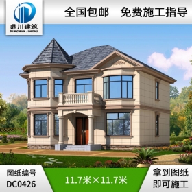 歐式二層帶露臺小別墅設(shè)計施工圖及效果圖_農(nóng)村二層別墅圖紙,鼎川別墅圖紙