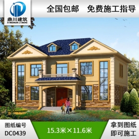 二層共堂屋雙拼別墅設(shè)計圖紙_農(nóng)村二層雙拼別墅設(shè)計,鼎川別墅圖紙