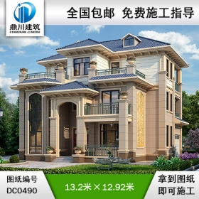 歐式三層帶露臺(tái)車(chē)庫(kù)別墅設(shè)計(jì)圖紙_三層別墅圖紙,鼎川圖紙超市