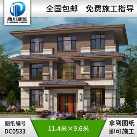 經典三層復式小別墅設計圖紙_新農村別墅戶型圖設計,鼎川建筑