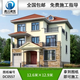 新農(nóng)村三層帶車庫別墅設(shè)計(jì)圖紙_新農(nóng)村別墅戶型圖設(shè)計(jì),鼎川別墅圖紙