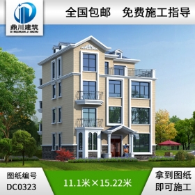 復(fù)式四層帶露臺別墅全套設(shè)計施工圖紙_四層別墅設(shè)計圖紙,鼎川建筑