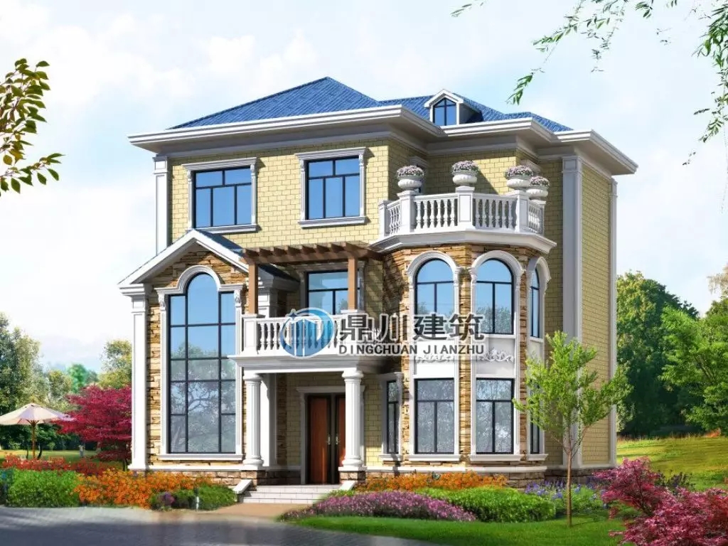 【新品】11×10米三層農(nóng)村小別墅，大露臺多臥室，35萬就能建