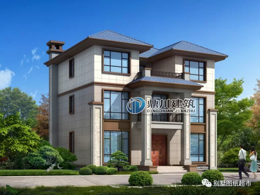 新中式帶堂屋三層農(nóng)村別墅，好看實(shí)用，返鄉(xiāng)建房非它莫屬！