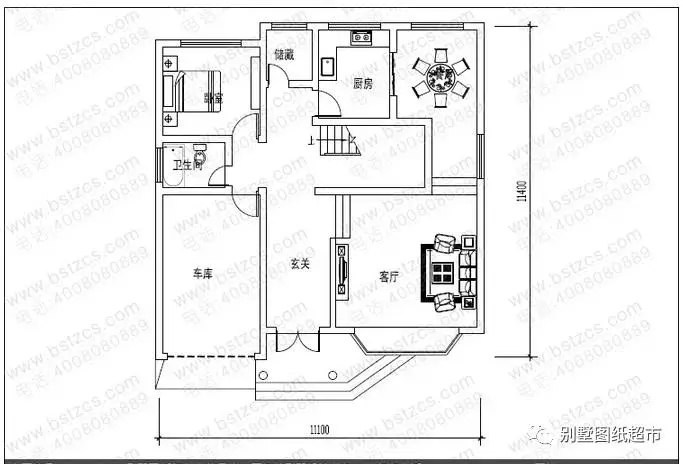 帶車庫(kù)二層農(nóng)村別墅