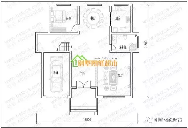 帶車庫(kù)二層農(nóng)村別墅